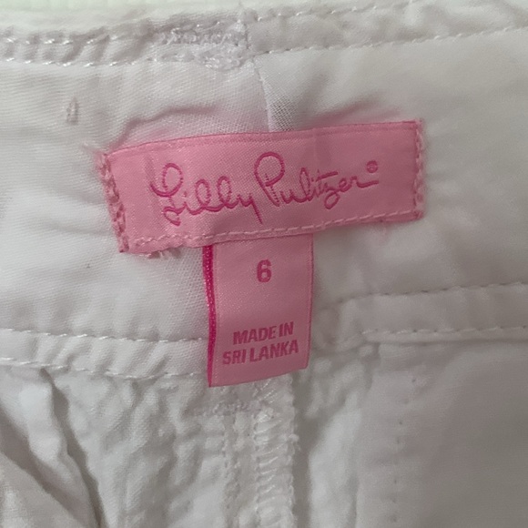 Women’s Lilly Pulitzer Cotton Shorts White w/Detailed Nautical Seersucker Sz.6 - Picture 2 of 11
